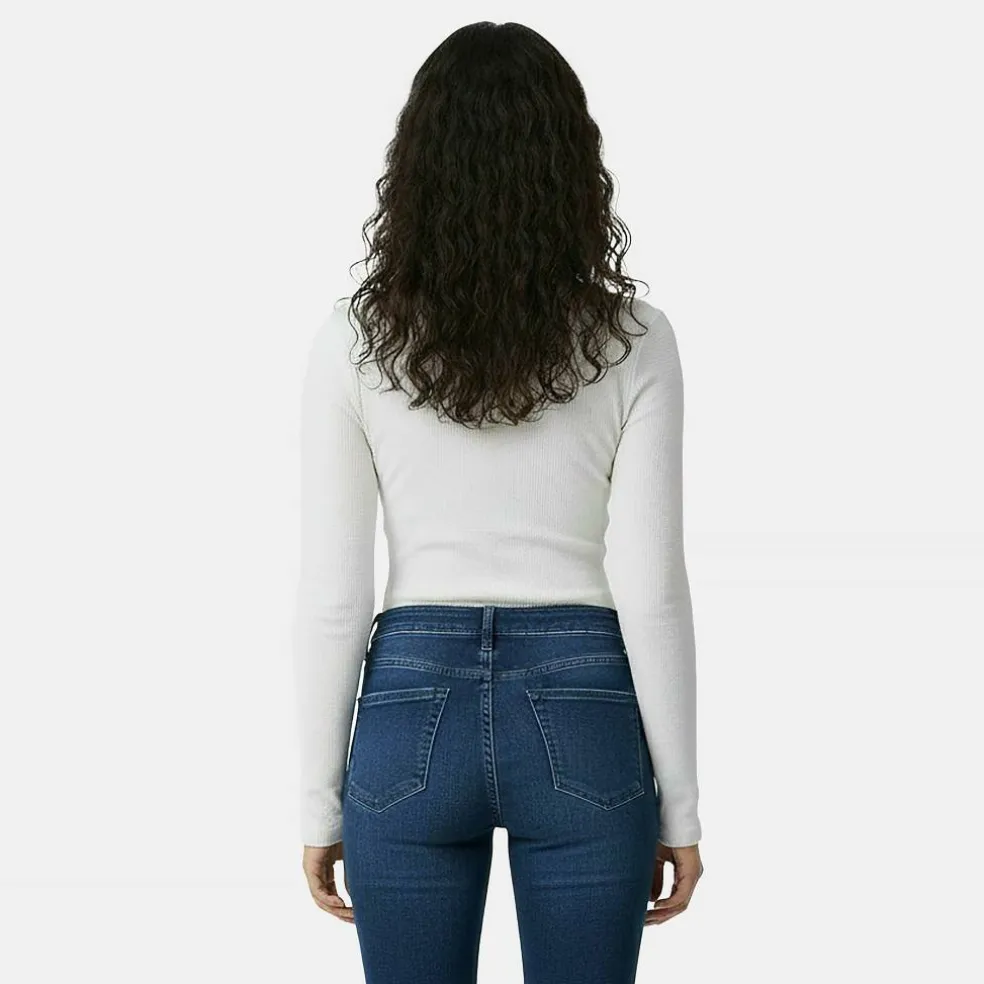 Women's Waffle LSBaby Cotton Crew Neck Slim Fit Long Sleeve T-Shirt
