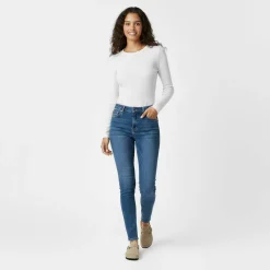Women's Waffle LSBaby Cotton Crew Neck Slim Fit Long Sleeve T-Shirt