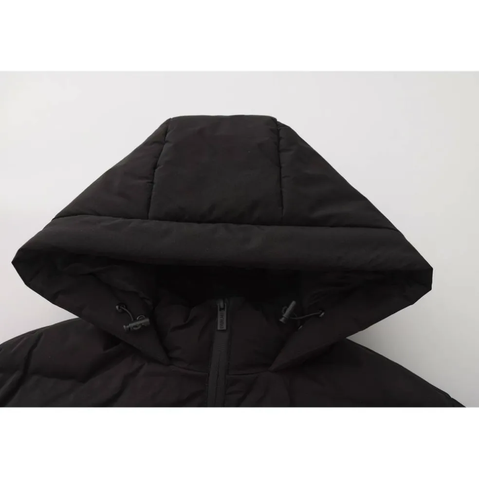 Womens Water Resistant Windproof Detachable Hood Long Sleeve Puffer Jacket