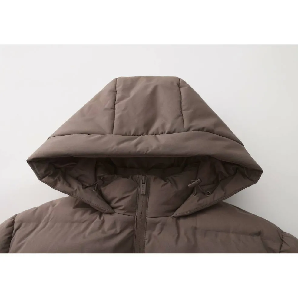 Womens Water Resistant Windproof Detachable Hood Long Sleeve Puffer Jacket