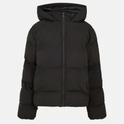 Womens Water Resistant Windproof Detachable Hood Long Sleeve Puffer Jacket