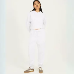 Womens White Wide Leg Jogging Bottom