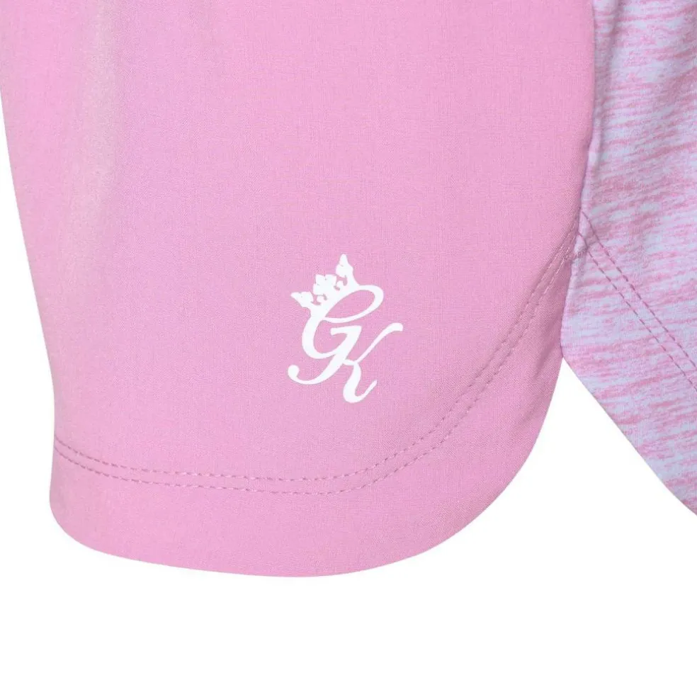 Womens Woven Bubblegum Pink Performance Gym Shorts