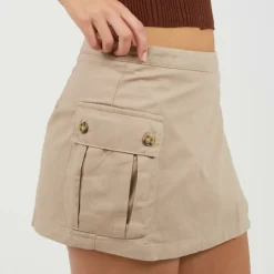 Womens Wrap Mini Skirt with Pocket Detail