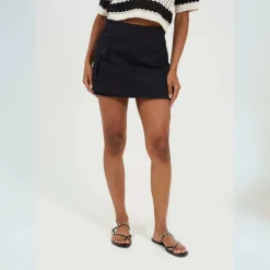 Womens Wrap Mini Skirt with Pocket Detail