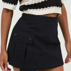 Womens Wrap Mini Skirt with Pocket Detail