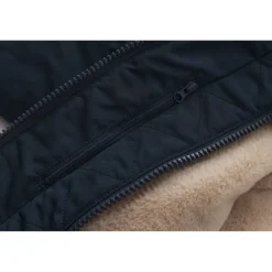 Womens 2 Zip Bubble Hooded Long Sleeve Short Puffer Jacket