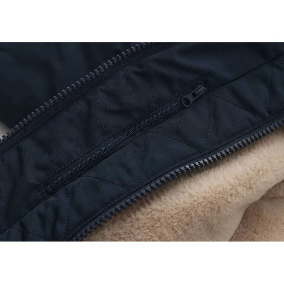 Womens 2 Zip Bubble Hooded Long Sleeve Short Puffer Jacket