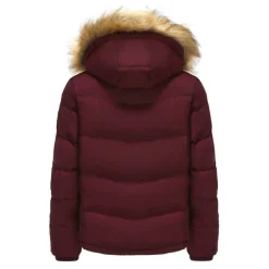 Womens 2 Zip Bubble Hooded Long Sleeve Short Puffer Jacket