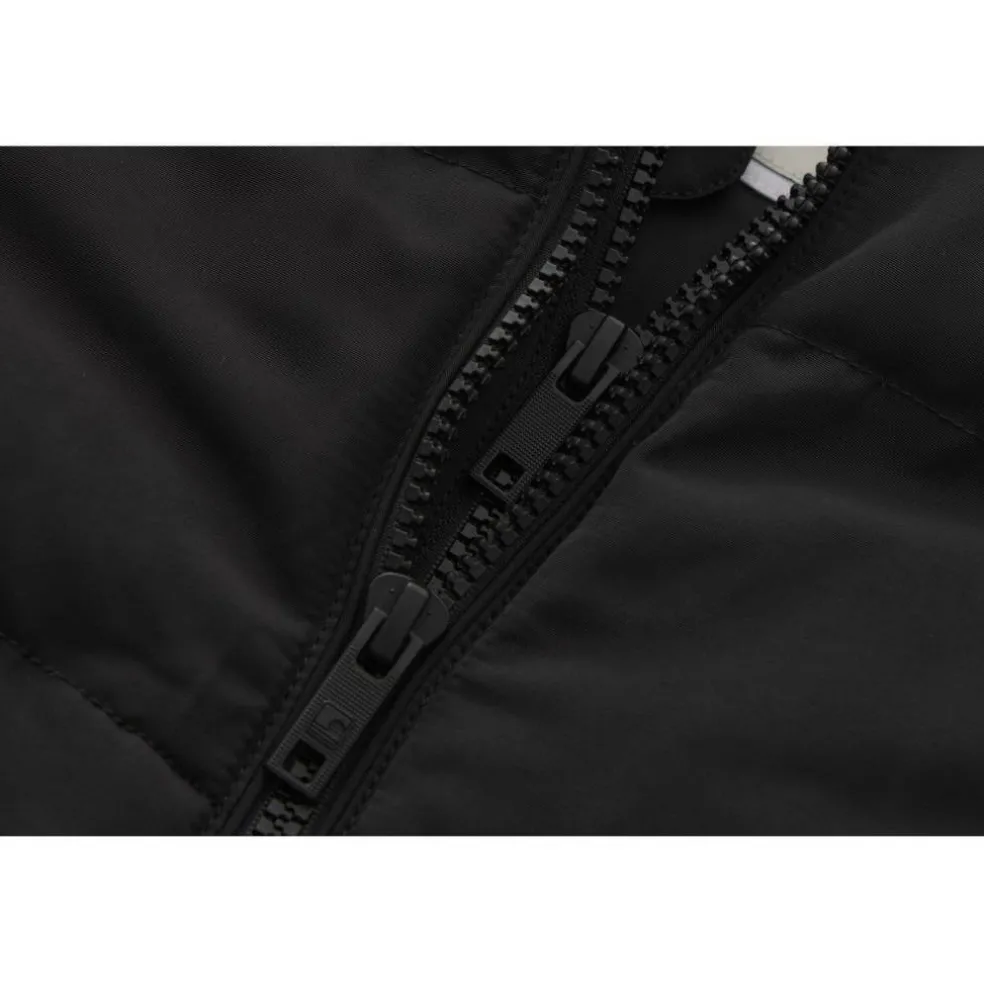 Womens 2 Zip Bubble Hooded Long Sleeve Short Puffer Jacket