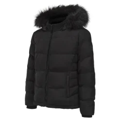 Womens 2 Zip Bubble Hooded Long Sleeve Short Puffer Jacket
