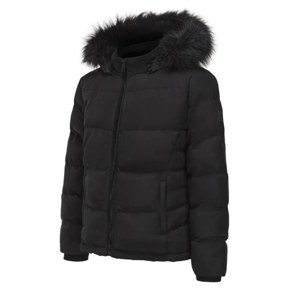 Womens 2 Zip Bubble Hooded Long Sleeve Short Puffer Jacket