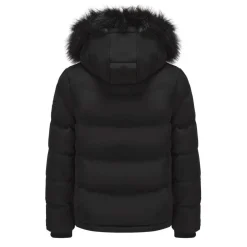 Womens 2 Zip Bubble Hooded Long Sleeve Short Puffer Jacket
