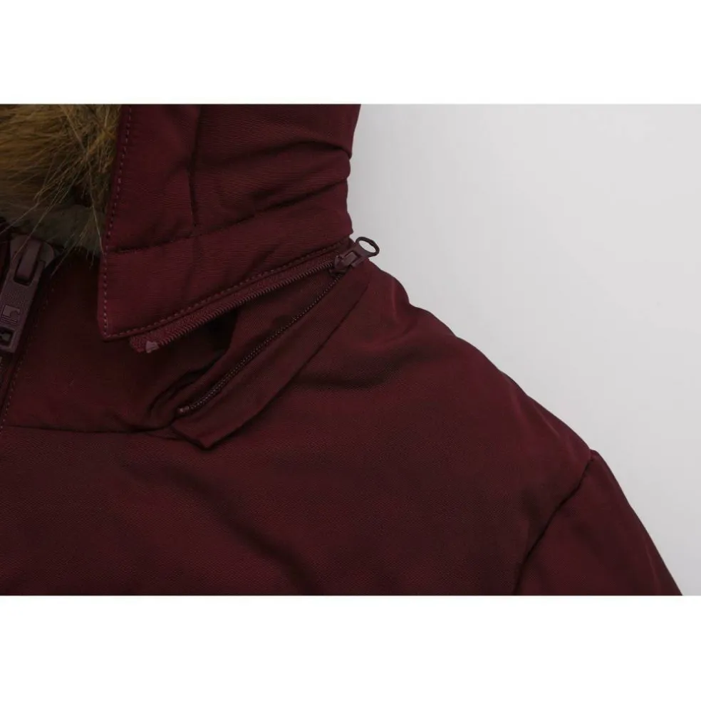 Womens 2 Zip Bubble Hooded Long Sleeve Short Puffer Jacket