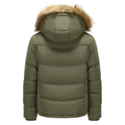 Womens 2 Zip Bubble Hooded Long Sleeve Short Puffer Jacket