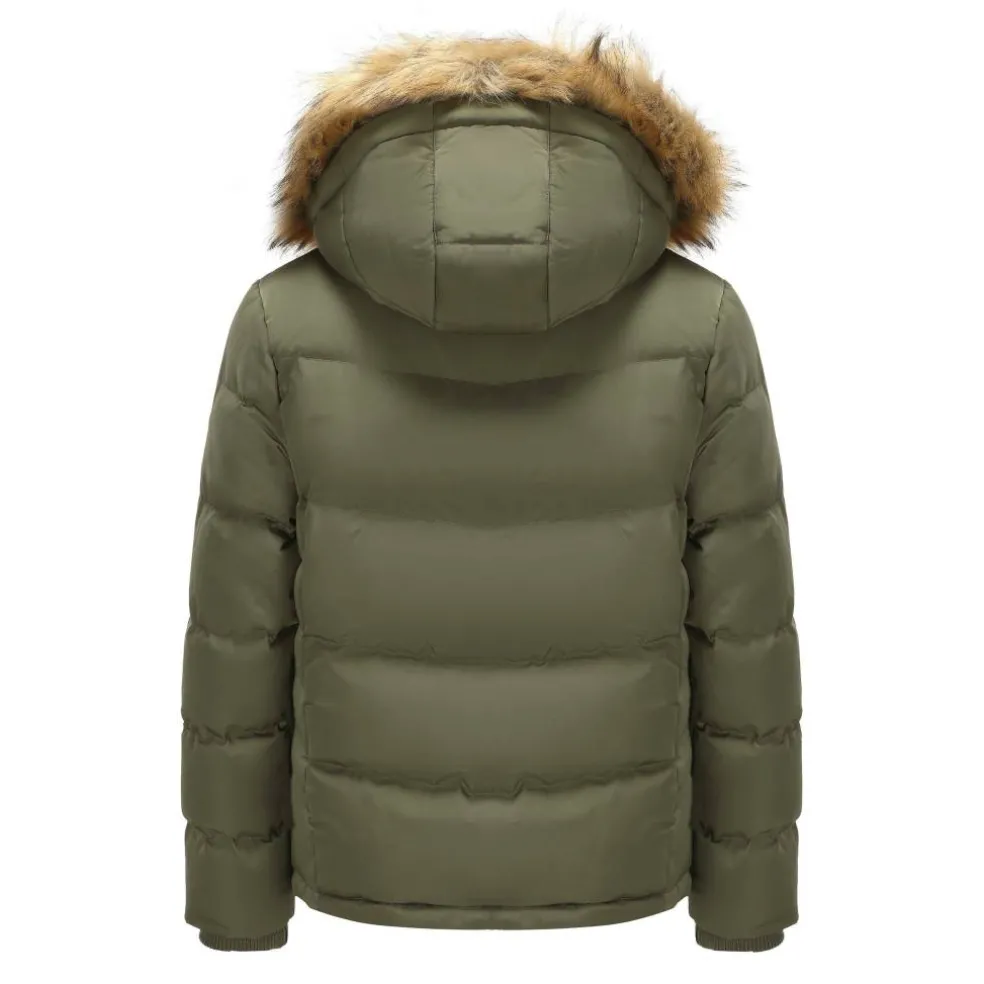 Womens 2 Zip Bubble Hooded Long Sleeve Short Puffer Jacket