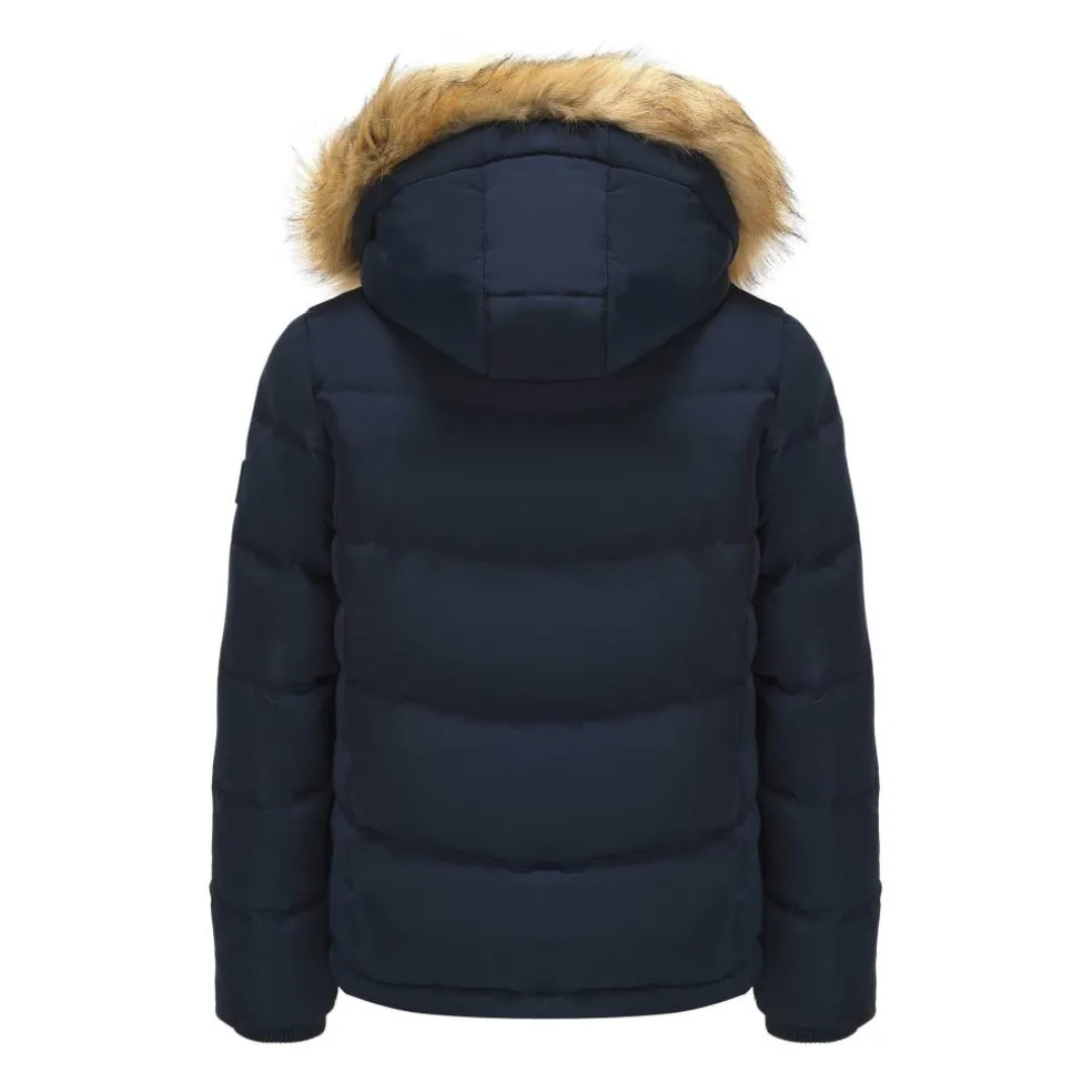 Womens 2 Zip Bubble Hooded Long Sleeve Short Puffer Jacket
