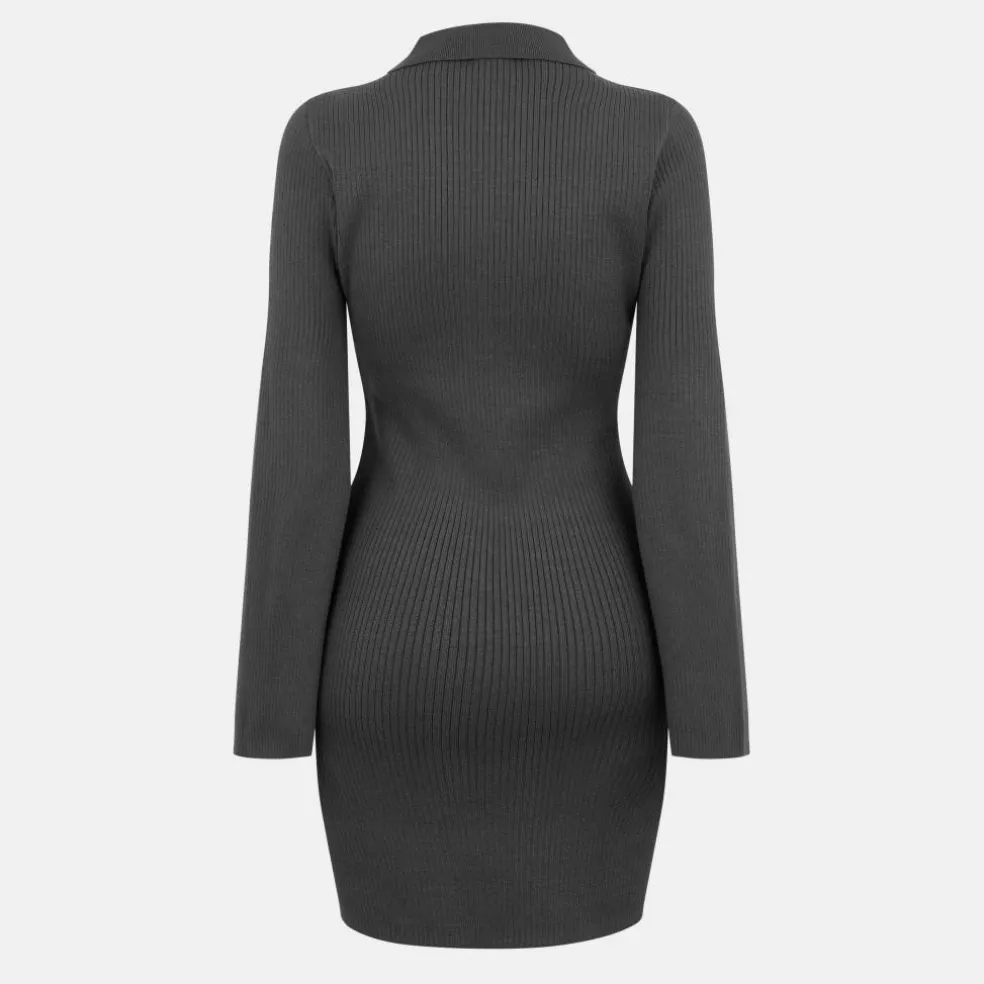Women's Zipped Mini Knitted Jumper Dress