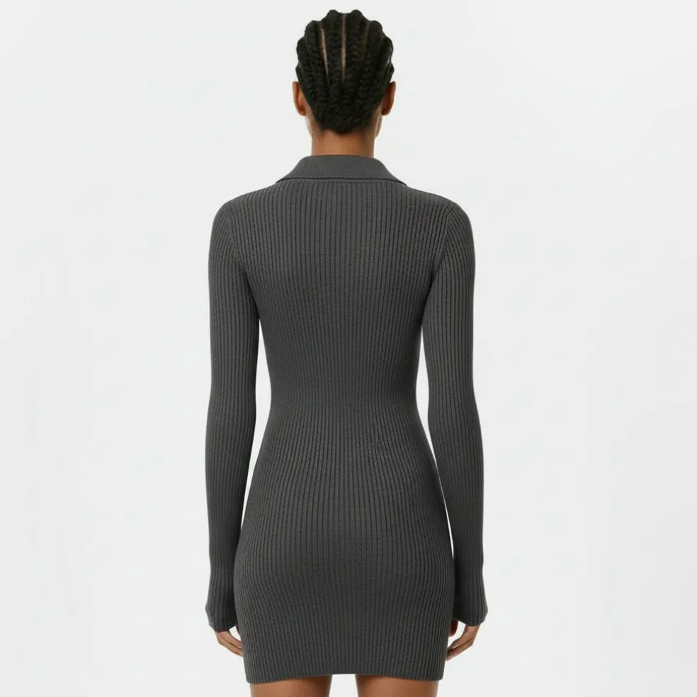Women's Zipped Mini Knitted Jumper Dress