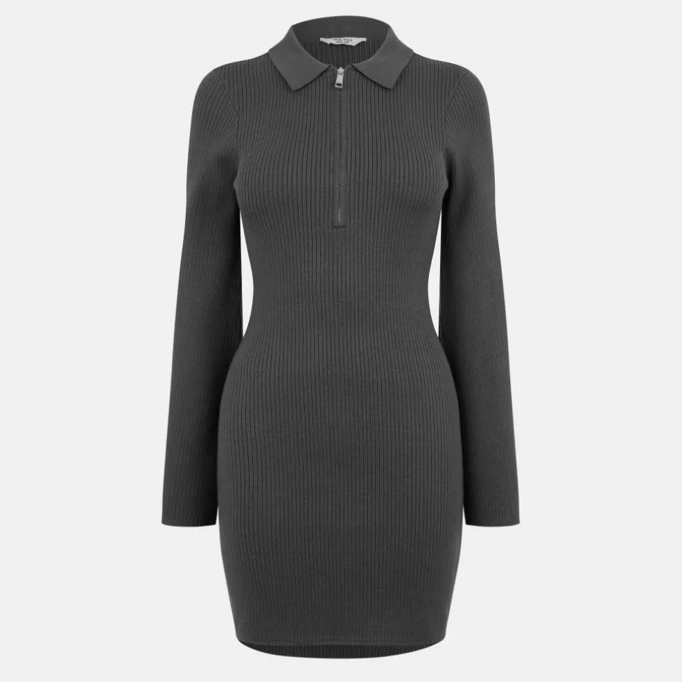 Women's Zipped Mini Knitted Jumper Dress