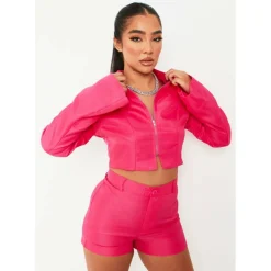 Women's Zip Through Tailored Cropped Long Sleeve Softshell Jacket