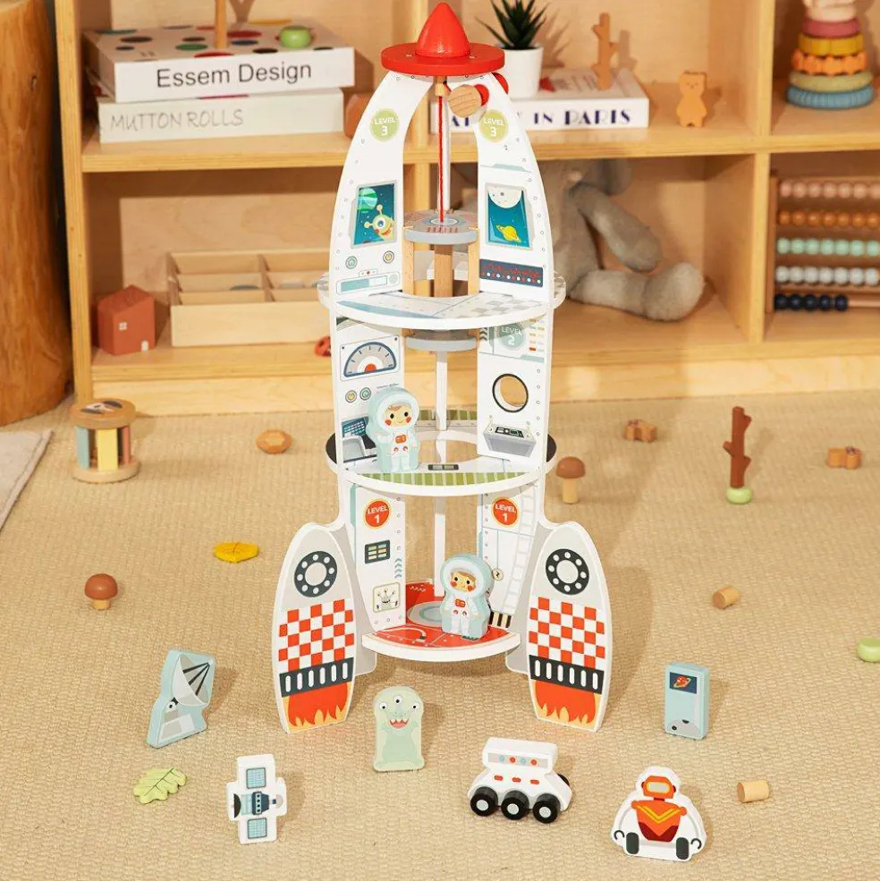 Wooden Rocket Playset