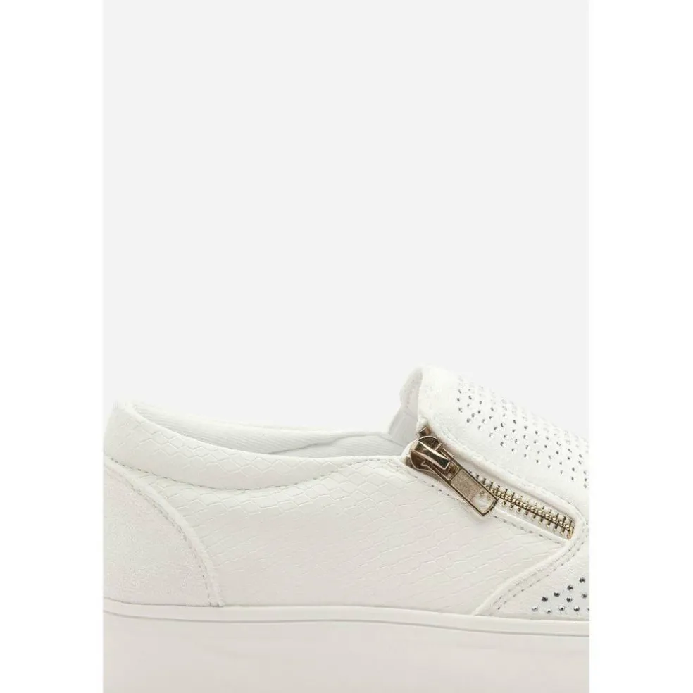 Zip detail Trainer with Diamante Toe
