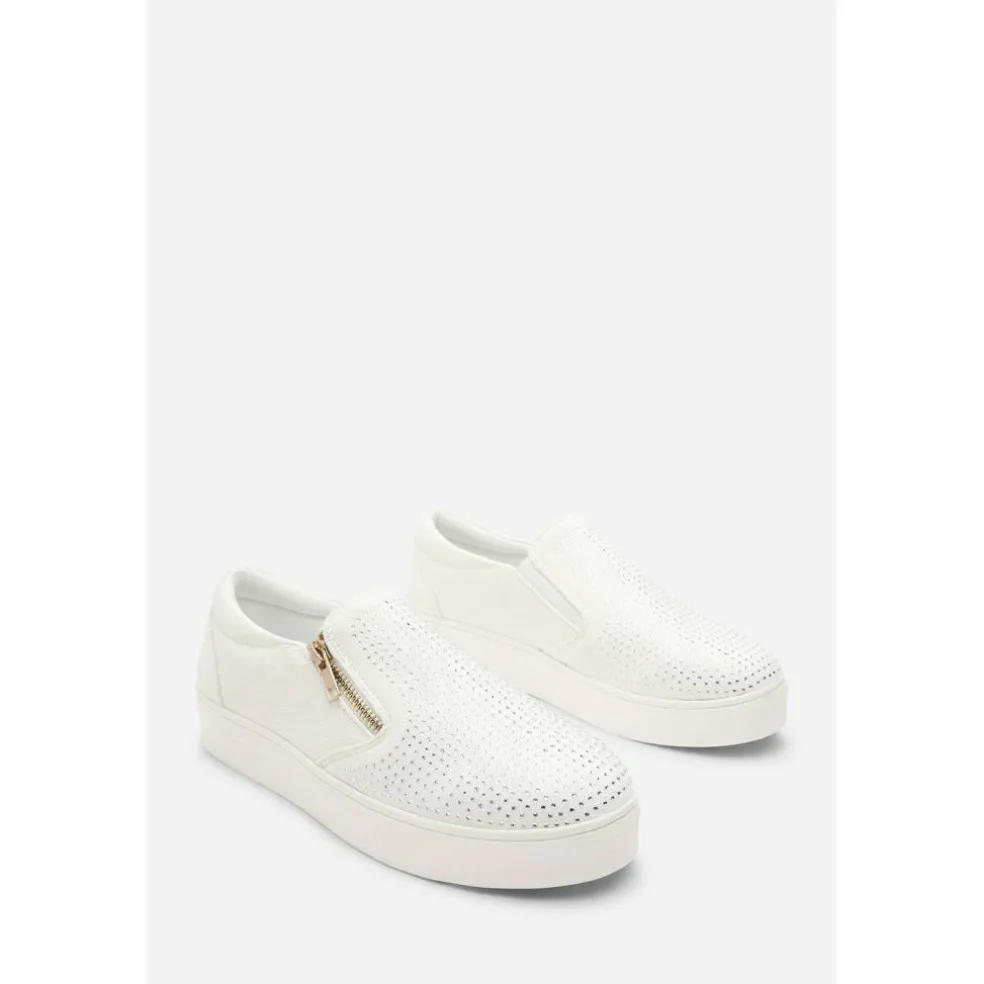 Zip detail Trainer with Diamante Toe