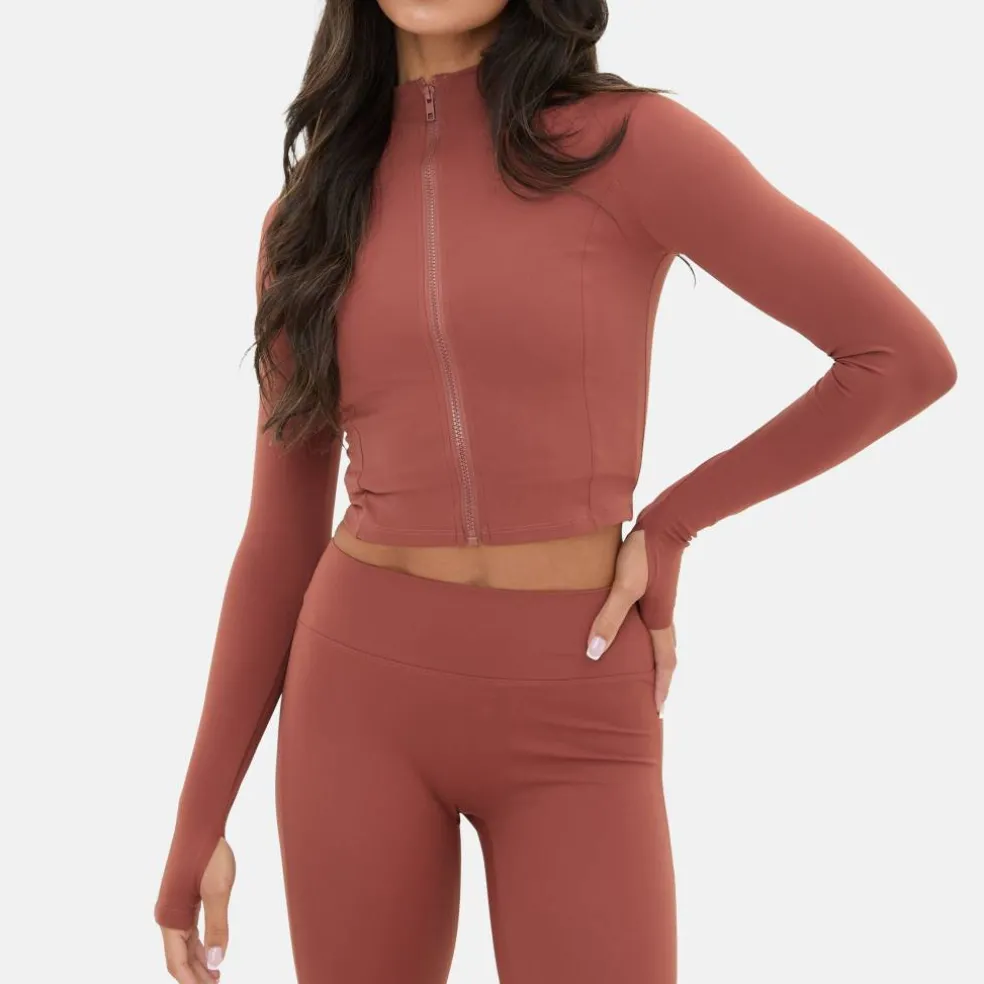 Zip Thru Long Sleeve Top