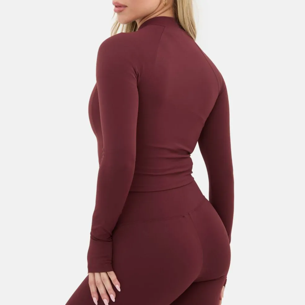 Zip Thru Long Sleeve Top
